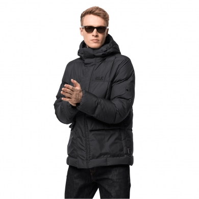 Jack Wolfskin Winter-Daunenjacke Frozen Lake (winddicht, PFC-frei, sehr warm) schwarz Herren